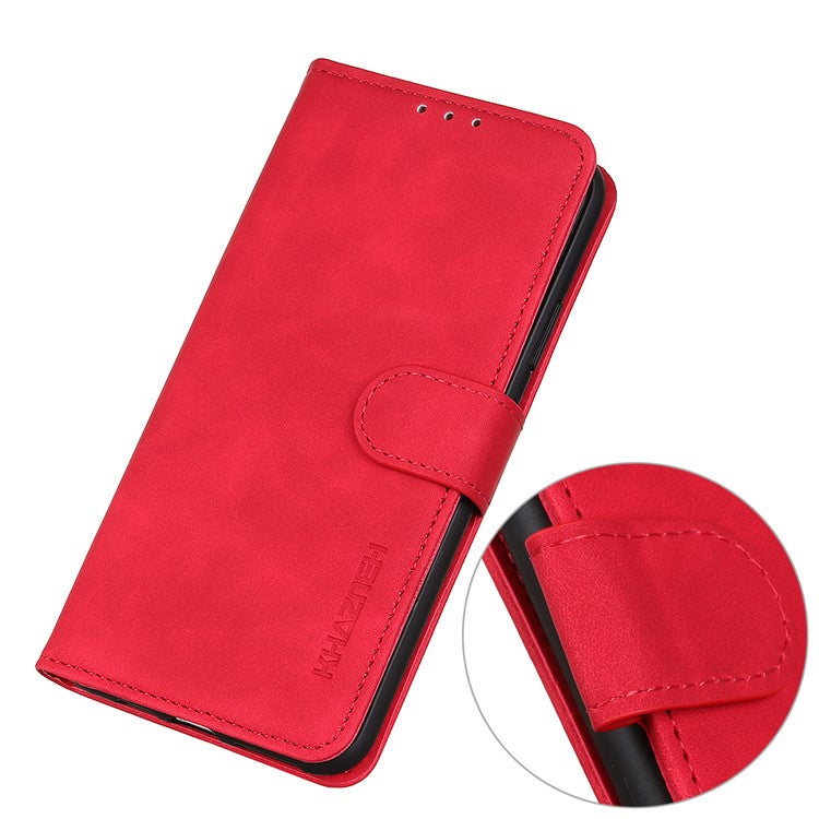 KHAZNEH Retro Style Leather Protective Case Phone Shell for vivo Y20 - Red