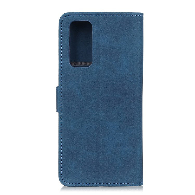 KHAZNEH Retro Style Leather Protective Case Phone Shell for vivo Y20 - Blue