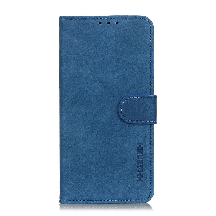 KHAZNEH Retro Style Leather Protective Case Phone Shell for vivo Y20 - Blue