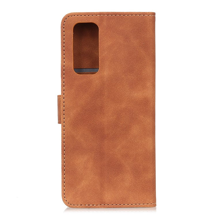 KHAZNEH Retro Style Leather Protective Case Phone Shell for vivo Y20 - Brown