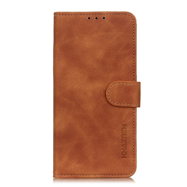 KHAZNEH Retro Style Leather Protective Case Phone Shell for vivo Y20 - Brown