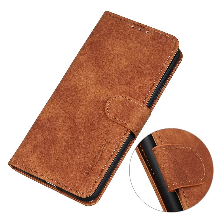 KHAZNEH Retro Style Leather Protective Case Phone Shell for vivo Y20 - Brown