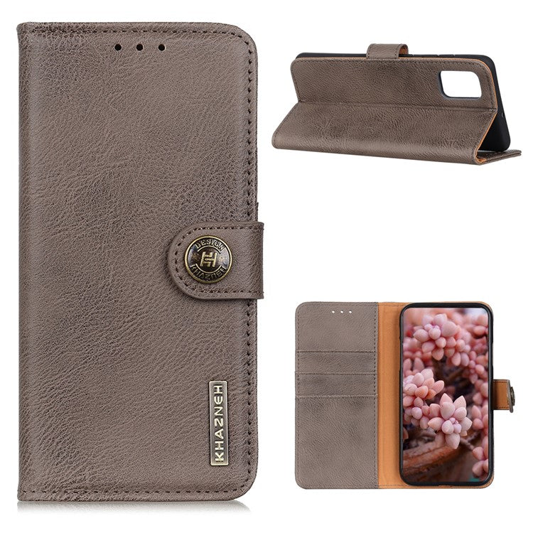 KHAZNEH with Wallet Leather Cover for vivo Y20 - Grey