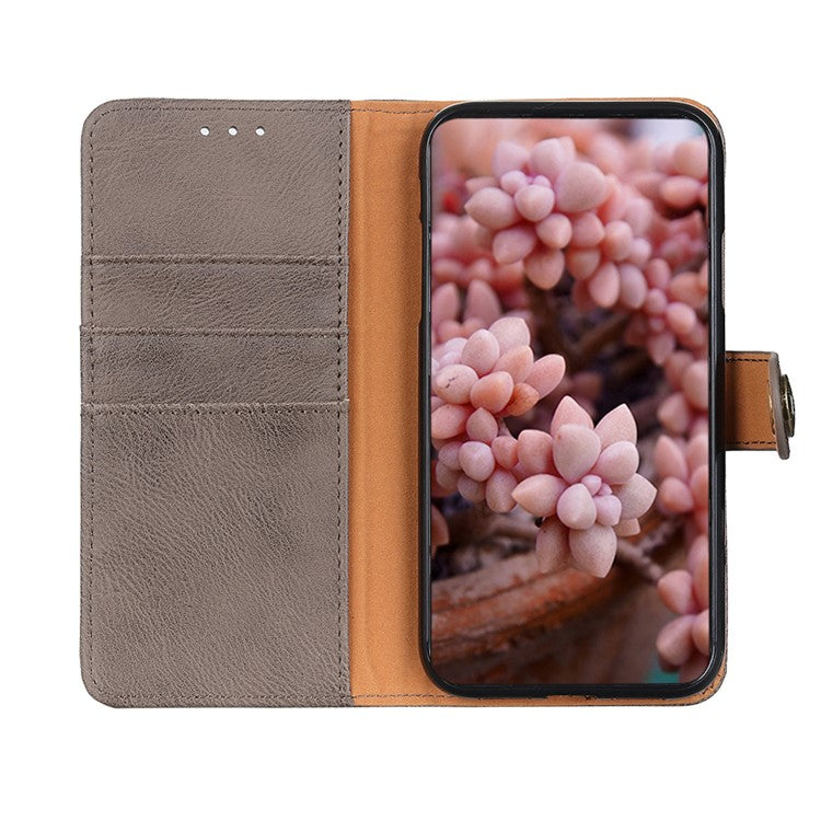 KHAZNEH with Wallet Leather Cover for vivo Y20 - Grey