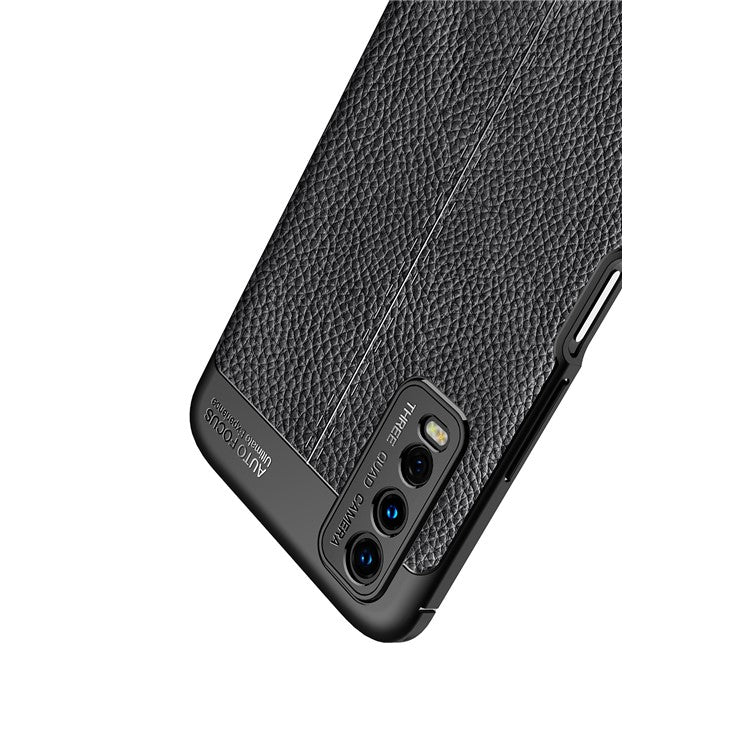 Litchi Skin TPU Phone Case for vivo Y20 - Black