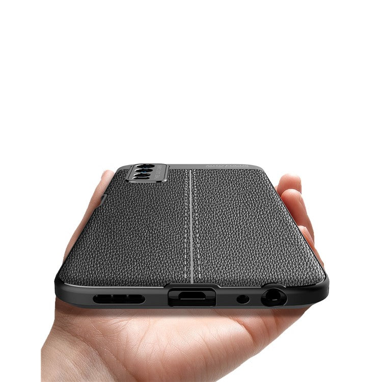 Litchi Skin TPU Phone Case for vivo Y20 - Black