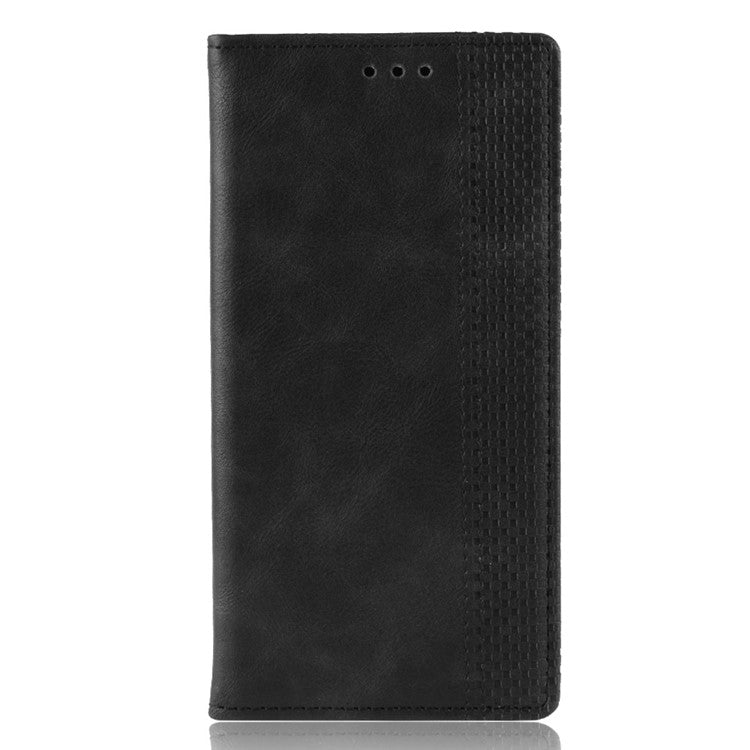 Retro Style PU Leather Stand Wallet Phone Casing for vivo Y20/Y20i - Black