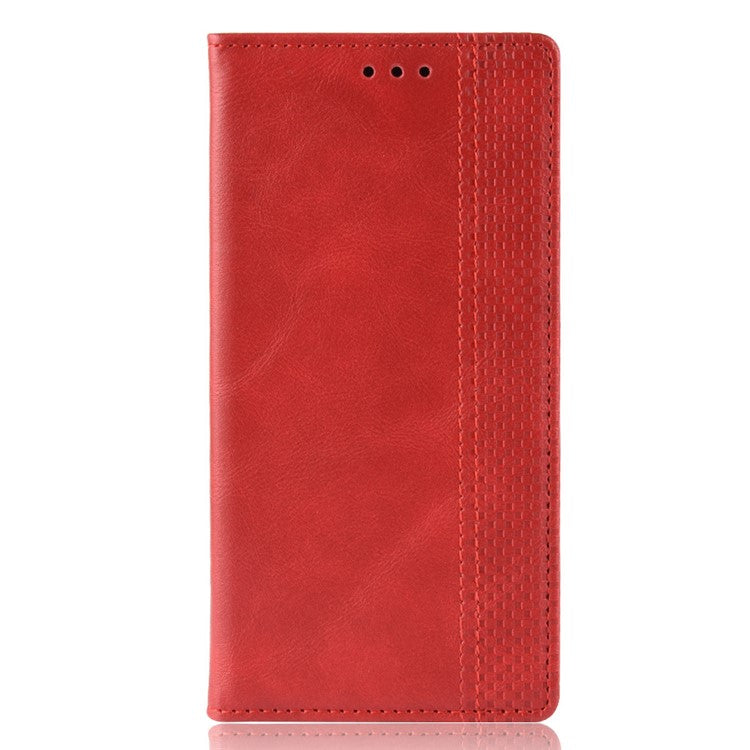 Retro Style PU Leather Stand Wallet Phone Casing for vivo Y20/Y20i - Red