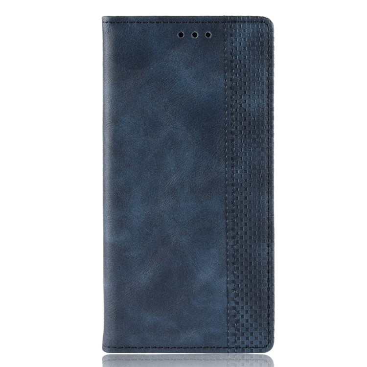 Retro Style PU Leather Stand Wallet Phone Casing for vivo Y20/Y20i - Blue