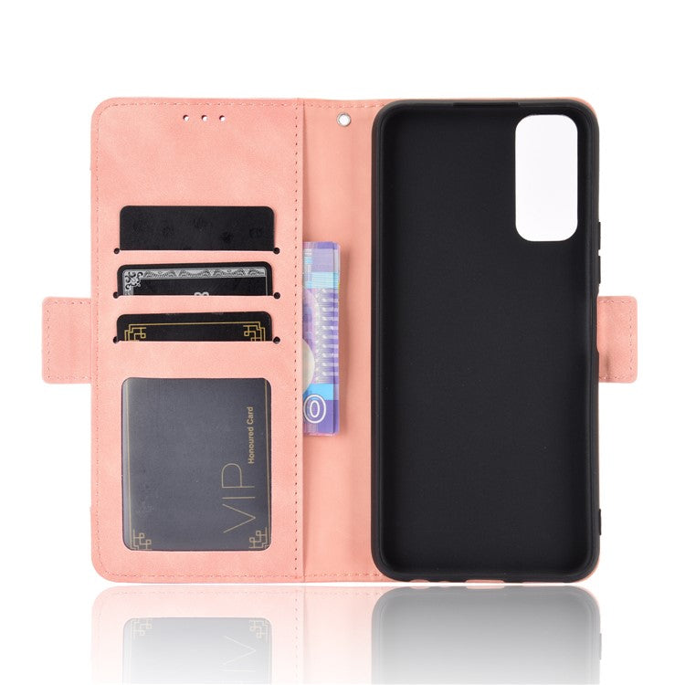 Leather Wallet Phone Cover Shell with Multiple Card-Carrying Slots for Vivo Y20 2020/Y20i - Rose Gold