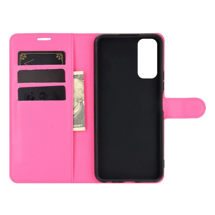 Litchi Skin Wallet Leather Cell Phone Case for vivo Y20s/ Y11s/ Y30 (China)/ Y20/ Y20i/ iQOO U1x - Rose