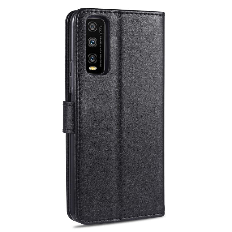 AZNS TPU + PU Leather Phone Protective Case for Vivo Y20/Y20i - Black