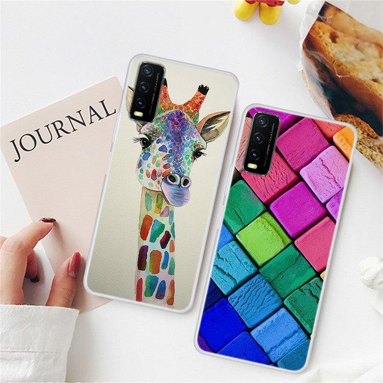 Pattern Printing Soft TPU Back Case for vivo Y20 - Beautiful Flower