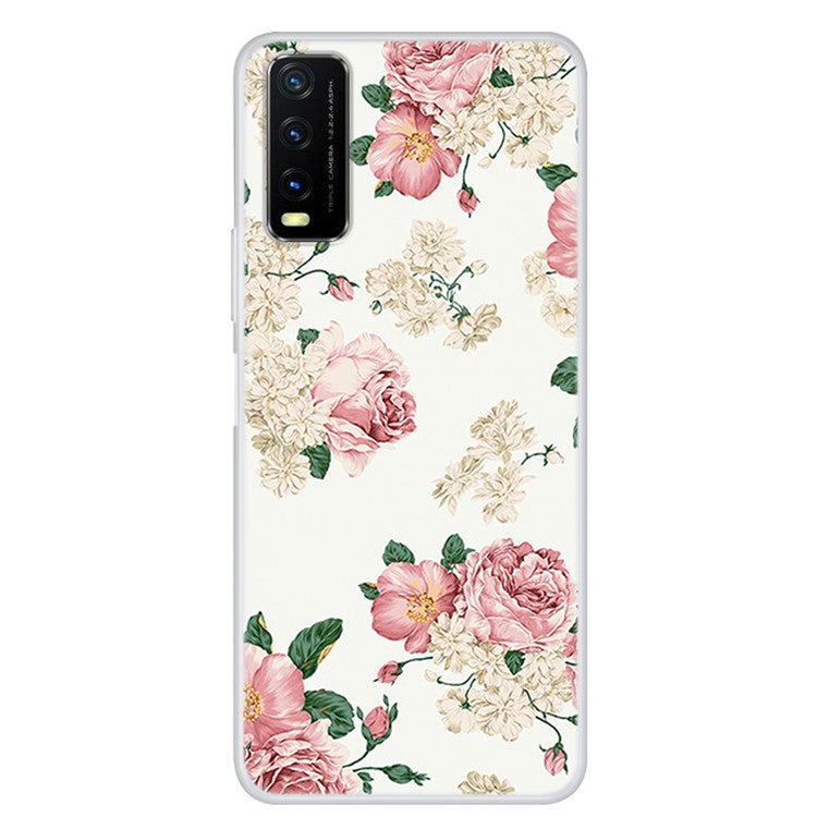 Pattern Printing Soft TPU Back Case for vivo Y20 - Rose