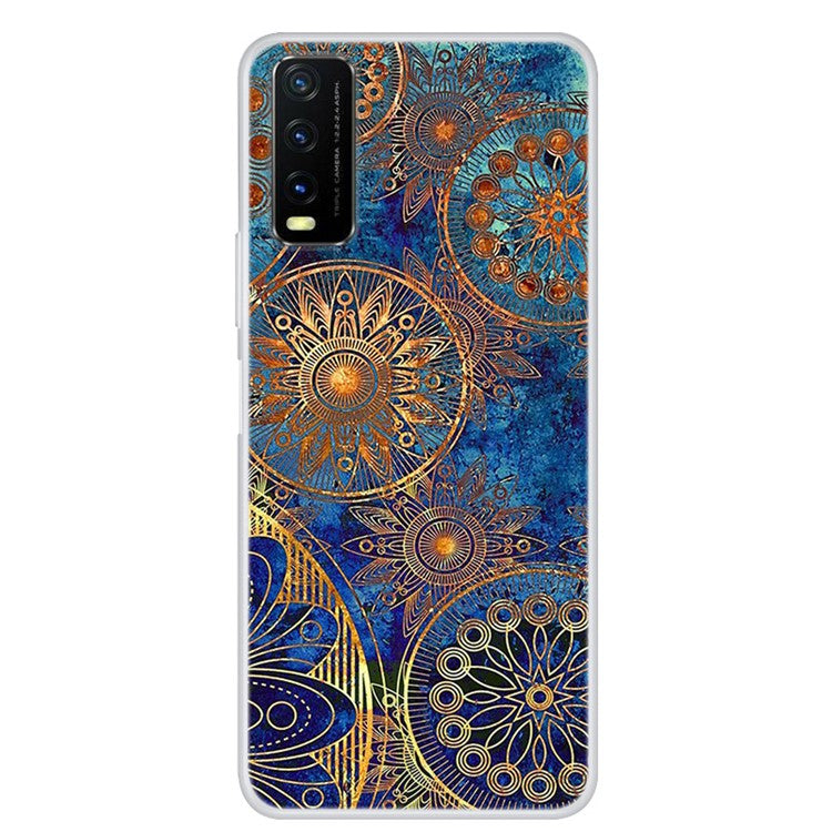 Pattern Printing Soft TPU Back Case for vivo Y20 - Special Flower