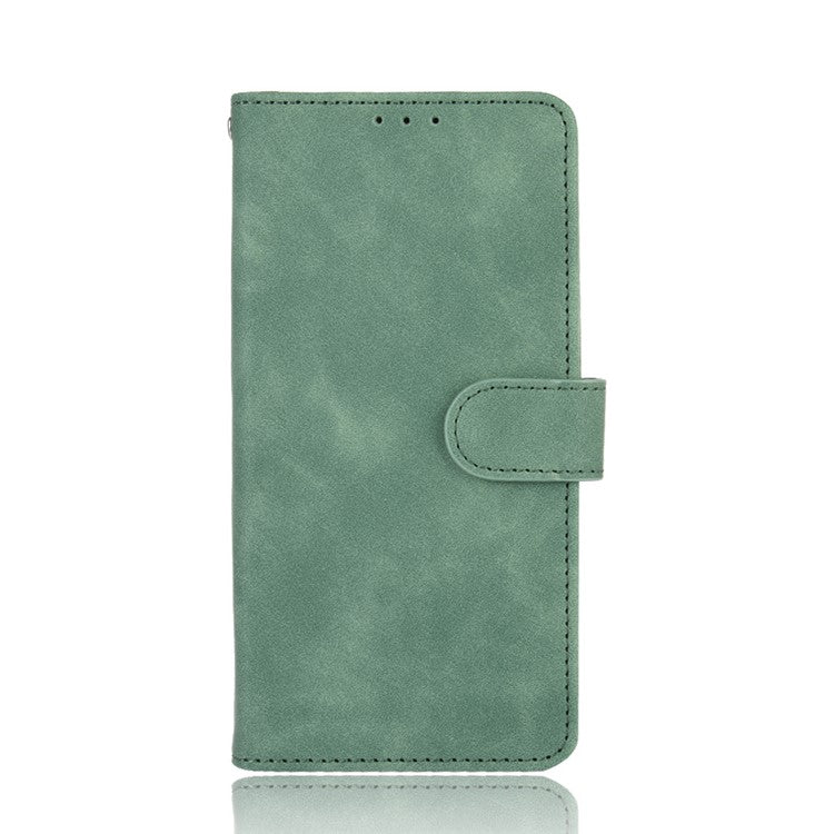 Skin-Feeling PU Leather Flip Phone Wallet Case with Wrist Strap for Vivo V20 SE/Y70 2020 - Green