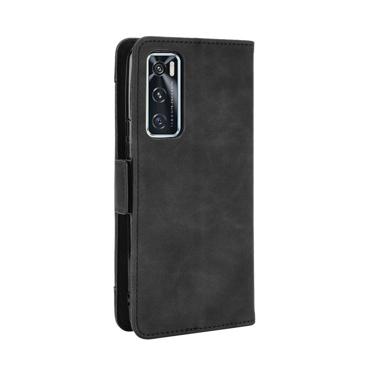 Multiple Card Slots Leather Wallet Mobile Phone Case for vivo V20 SE / vivo Y70 2020 - Black