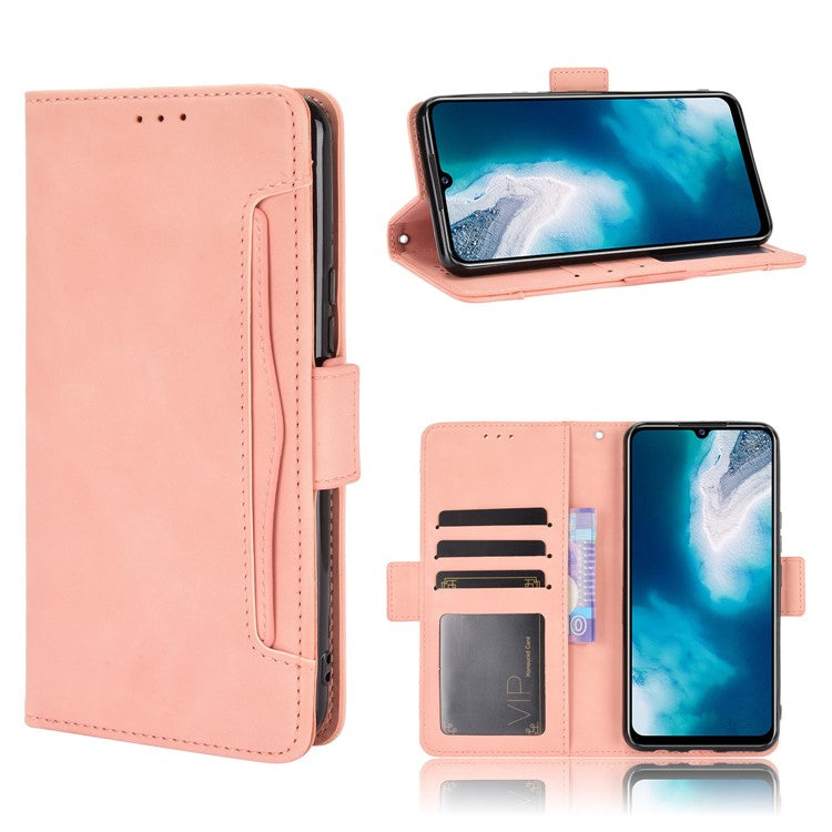 Multiple Card Slots Leather Wallet Mobile Phone Case for vivo V20 SE / vivo Y70 2020 - Pink