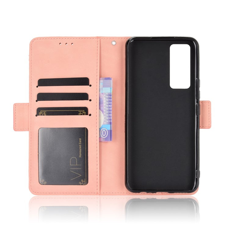 Multiple Card Slots Leather Wallet Mobile Phone Case for vivo V20 SE / vivo Y70 2020 - Pink