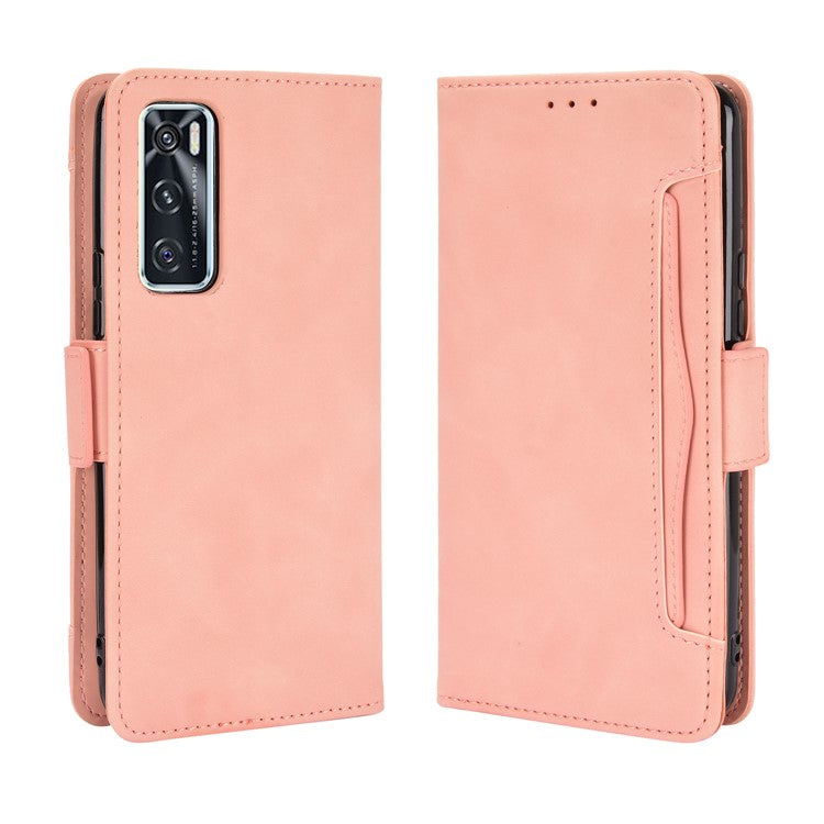 Multiple Card Slots Leather Wallet Mobile Phone Case for vivo V20 SE / vivo Y70 2020 - Pink