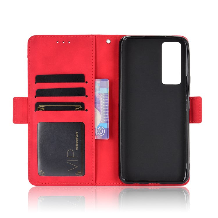 Multiple Card Slots Leather Wallet Mobile Phone Case for vivo V20 SE / vivo Y70 2020 - Red