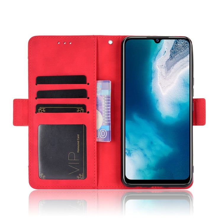 Multiple Card Slots Leather Wallet Mobile Phone Case for vivo V20 SE / vivo Y70 2020 - Red