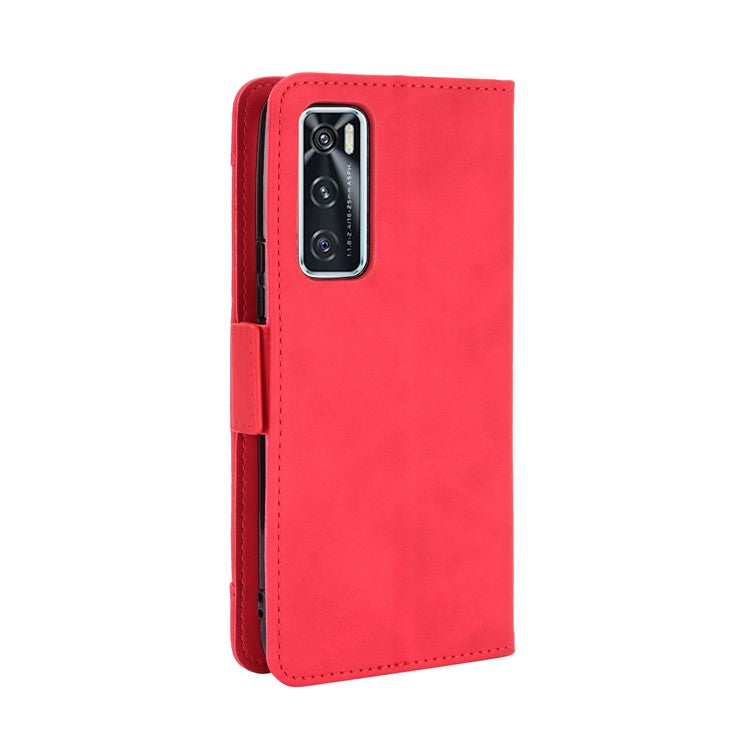 Multiple Card Slots Leather Wallet Mobile Phone Case for vivo V20 SE / vivo Y70 2020 - Red