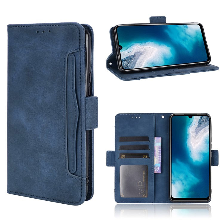 Multiple Card Slots Leather Wallet Mobile Phone Case for vivo V20 SE / vivo Y70 2020 - Blue