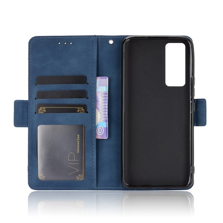 Multiple Card Slots Leather Wallet Mobile Phone Case for vivo V20 SE / vivo Y70 2020 - Blue