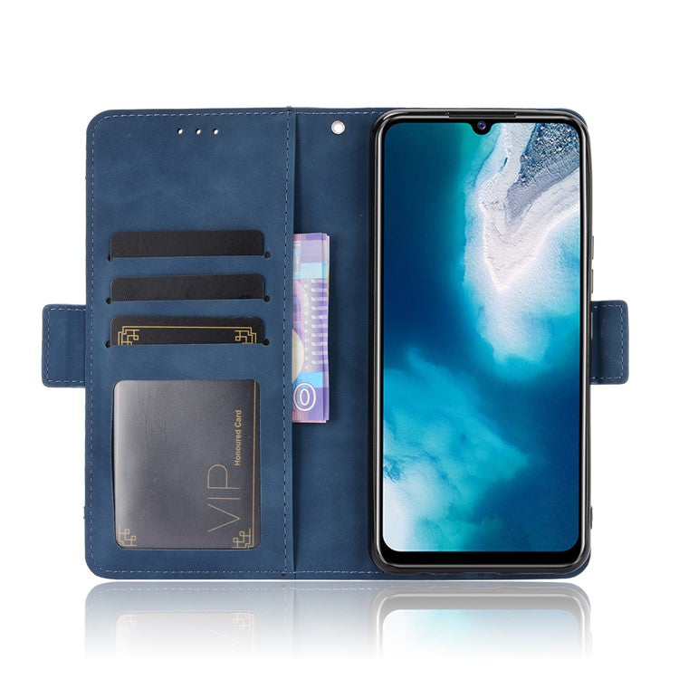 Multiple Card Slots Leather Wallet Mobile Phone Case for vivo V20 SE / vivo Y70 2020 - Blue