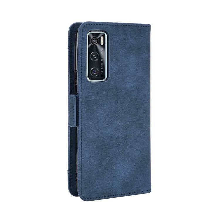 Multiple Card Slots Leather Wallet Mobile Phone Case for vivo V20 SE / vivo Y70 2020 - Blue