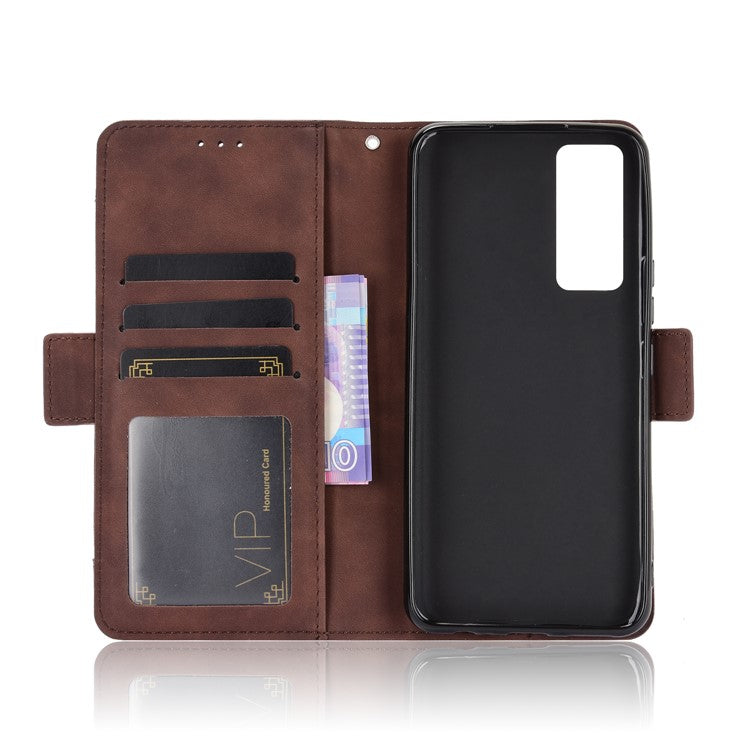 Multiple Card Slots Leather Wallet Mobile Phone Case for vivo V20 SE / vivo Y70 2020 - Brown