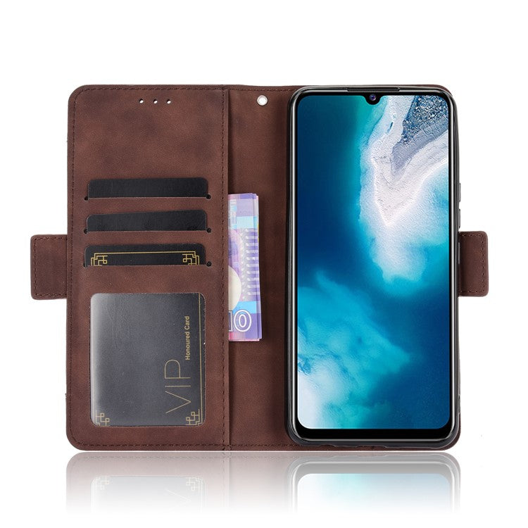 Multiple Card Slots Leather Wallet Mobile Phone Case for vivo V20 SE / vivo Y70 2020 - Brown