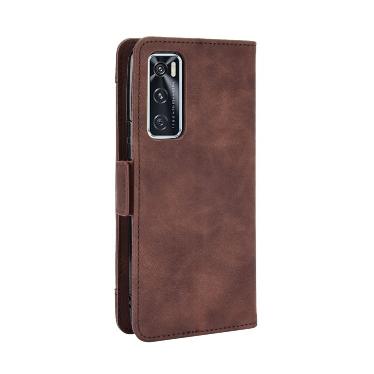 Multiple Card Slots Leather Wallet Mobile Phone Case for vivo V20 SE / vivo Y70 2020 - Brown