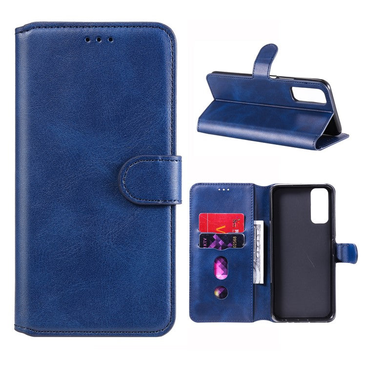 Classic Style TPU Edge + PU Leather Flip Phone Case with Wallet + Stand for Vivo Y20s/ Y20/ Y20i/ Y11s/ iQOO U1x/ Y30 (China) - Blue