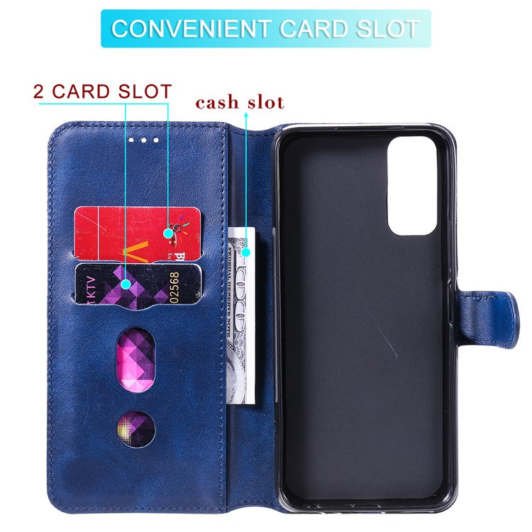 Classic Style TPU Edge + PU Leather Flip Phone Case with Wallet + Stand for Vivo Y20s/ Y20/ Y20i/ Y11s/ iQOO U1x/ Y30 (China) - Blue