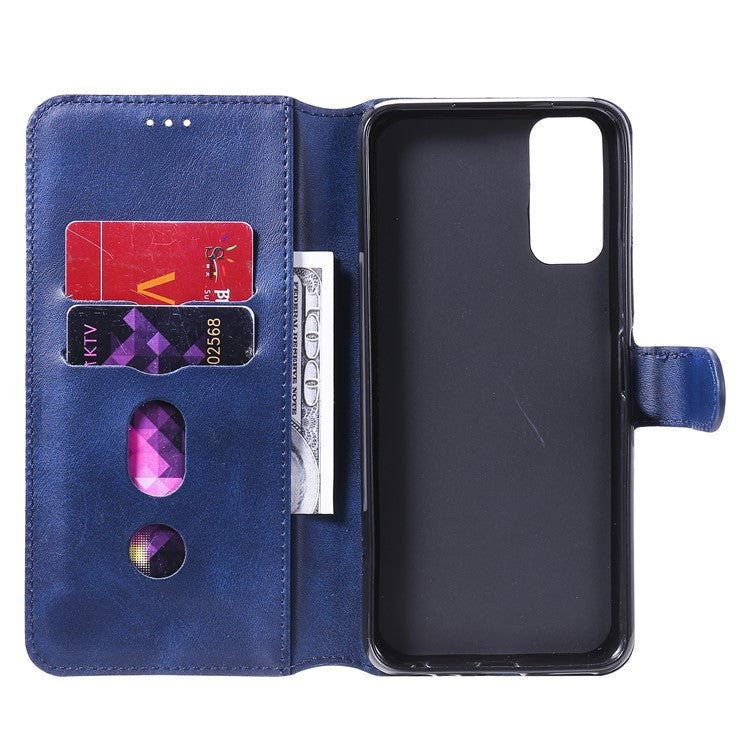 Classic Style TPU Edge + PU Leather Flip Phone Case with Wallet + Stand for Vivo Y20s/ Y20/ Y20i/ Y11s/ iQOO U1x/ Y30 (China) - Blue