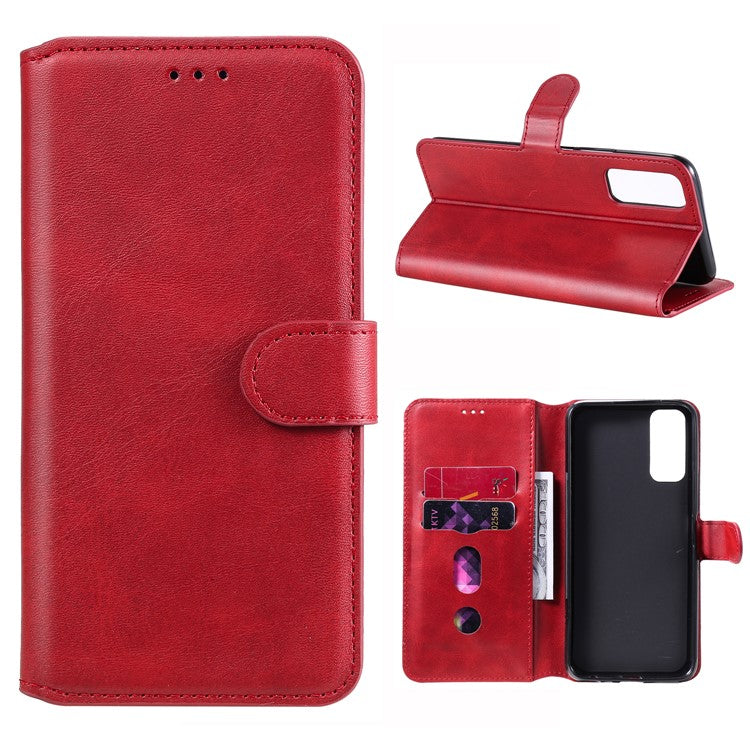 Classic Style TPU Edge + PU Leather Flip Phone Case with Wallet + Stand for Vivo Y20s/ Y20/ Y20i/ Y11s/ iQOO U1x/ Y30 (China) - Red