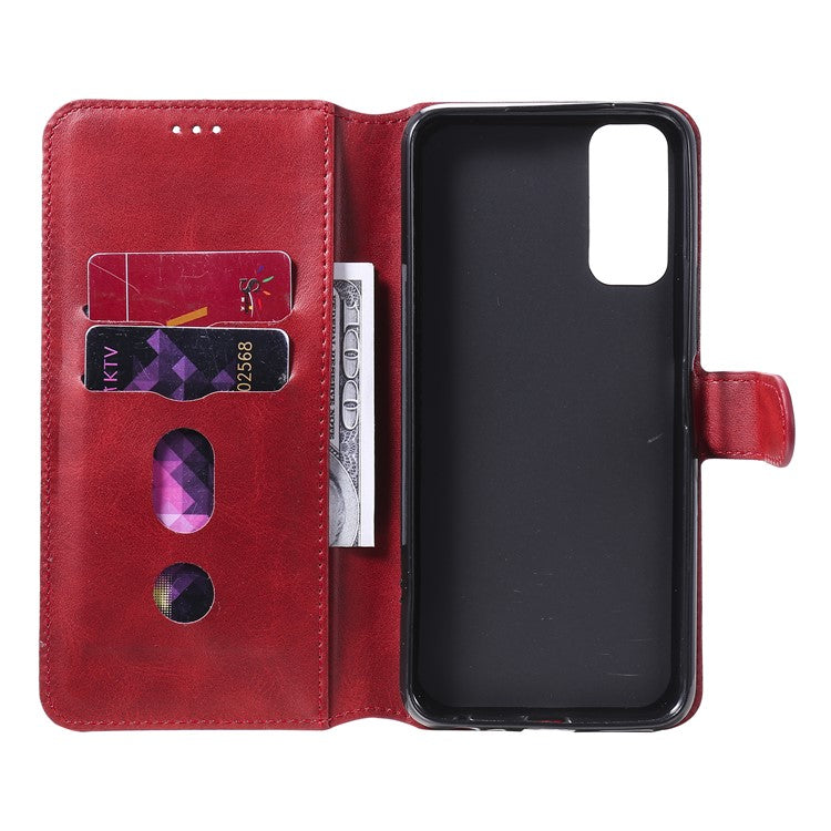 Classic Style TPU Edge + PU Leather Flip Phone Case with Wallet + Stand for Vivo Y20s/ Y20/ Y20i/ Y11s/ iQOO U1x/ Y30 (China) - Red