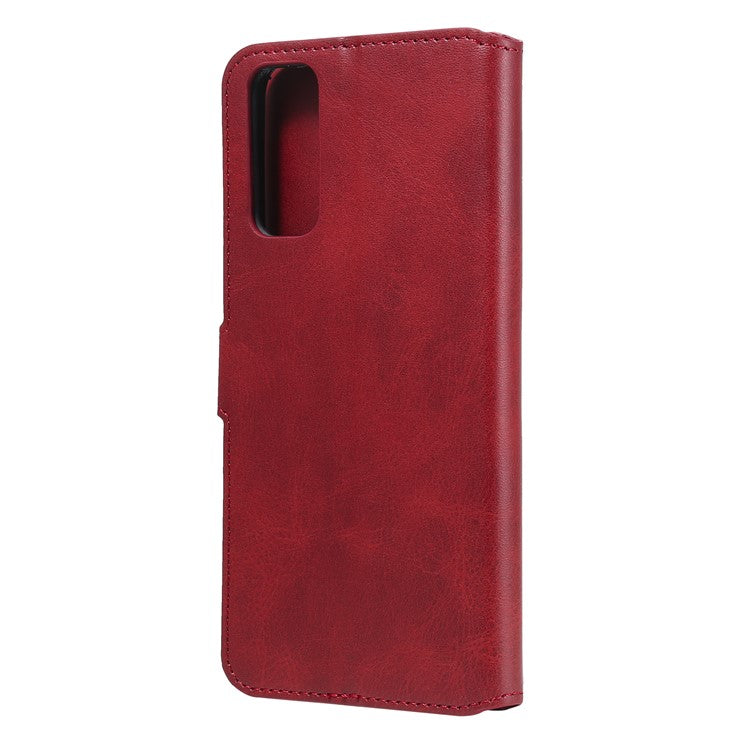 Classic Style TPU Edge + PU Leather Flip Phone Case with Wallet + Stand for Vivo Y20s/ Y20/ Y20i/ Y11s/ iQOO U1x/ Y30 (China) - Red