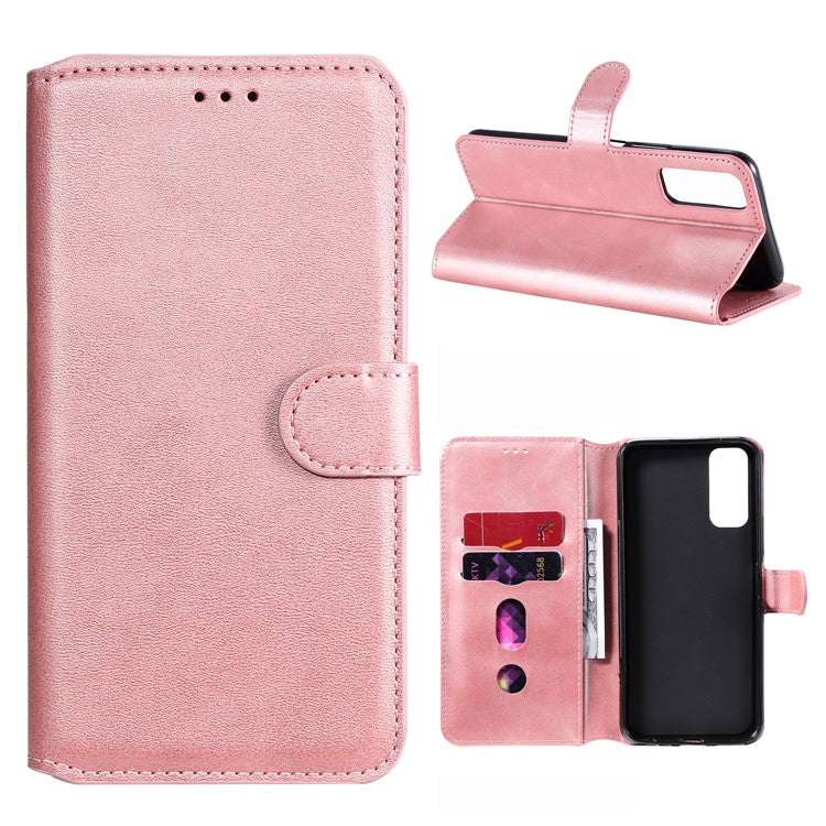 Classic Style TPU Edge + PU Leather Flip Phone Case with Wallet + Stand for Vivo Y20s/ Y20/ Y20i/ Y11s/ iQOO U1x/ Y30 (China) - Rose Gold