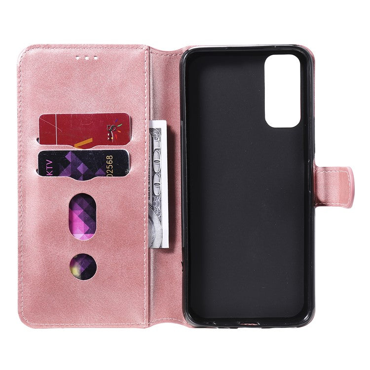 Classic Style TPU Edge + PU Leather Flip Phone Case with Wallet + Stand for Vivo Y20s/ Y20/ Y20i/ Y11s/ iQOO U1x/ Y30 (China) - Rose Gold