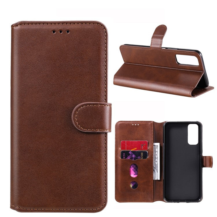 Classic Style TPU Edge + PU Leather Flip Phone Case with Wallet + Stand for Vivo Y20s/ Y20/ Y20i/ Y11s/ iQOO U1x/ Y30 (China) - Brown