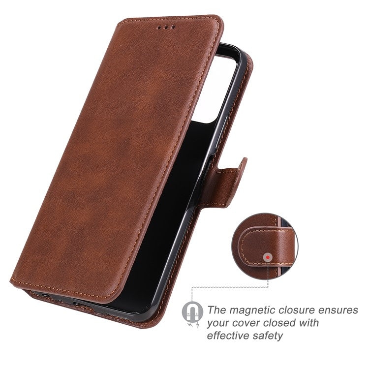 Classic Style TPU Edge + PU Leather Flip Phone Case with Wallet + Stand for Vivo Y20s/ Y20/ Y20i/ Y11s/ iQOO U1x/ Y30 (China) - Brown