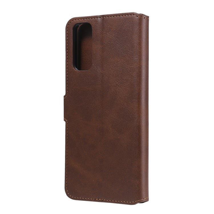 Classic Style TPU Edge + PU Leather Flip Phone Case with Wallet + Stand for Vivo Y20s/ Y20/ Y20i/ Y11s/ iQOO U1x/ Y30 (China) - Brown