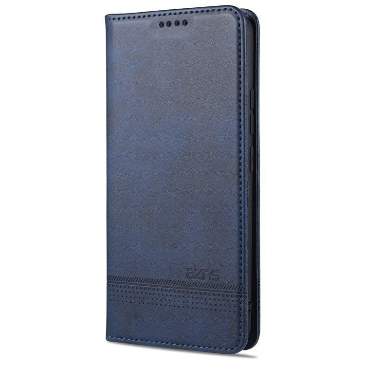 AZNS Automatic Absorbed TPU + PU Leather Mobile Phone Cover with Wallet and Stand for Vivo Y3s/Y17 - Blue