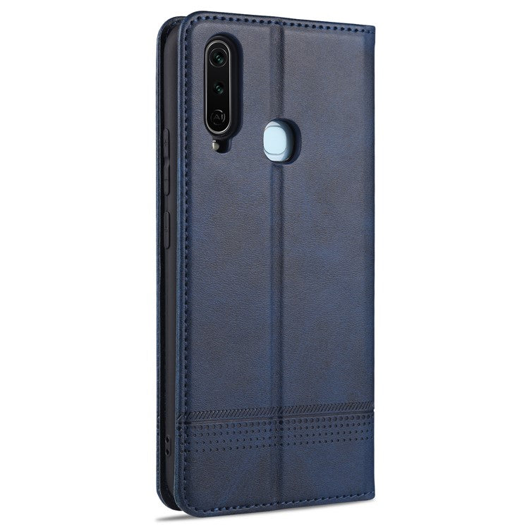 AZNS Automatic Absorbed TPU + PU Leather Mobile Phone Cover with Wallet and Stand for Vivo Y3s/Y17 - Blue