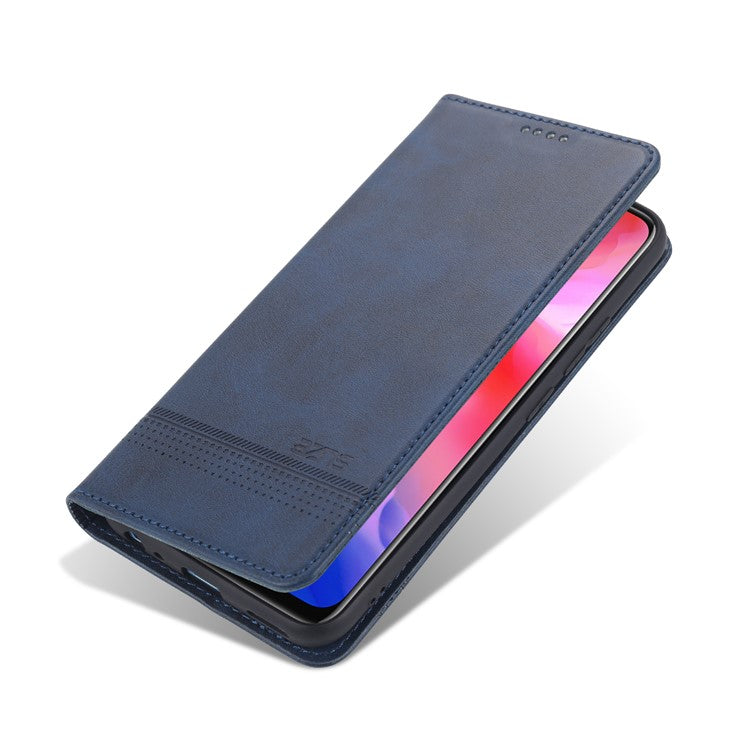 AZNS Automatic Absorbed TPU + PU Leather Mobile Phone Cover with Wallet and Stand for Vivo Y3s/Y17 - Blue