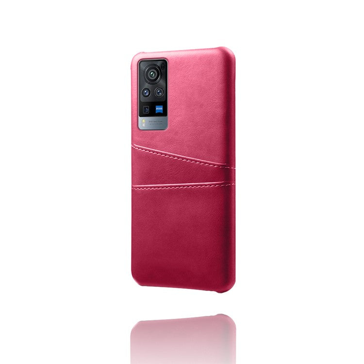 KSQ PC + PU Leather Coated Case with Dual-Card Slots for vivo X60 Pro (China) - Rose