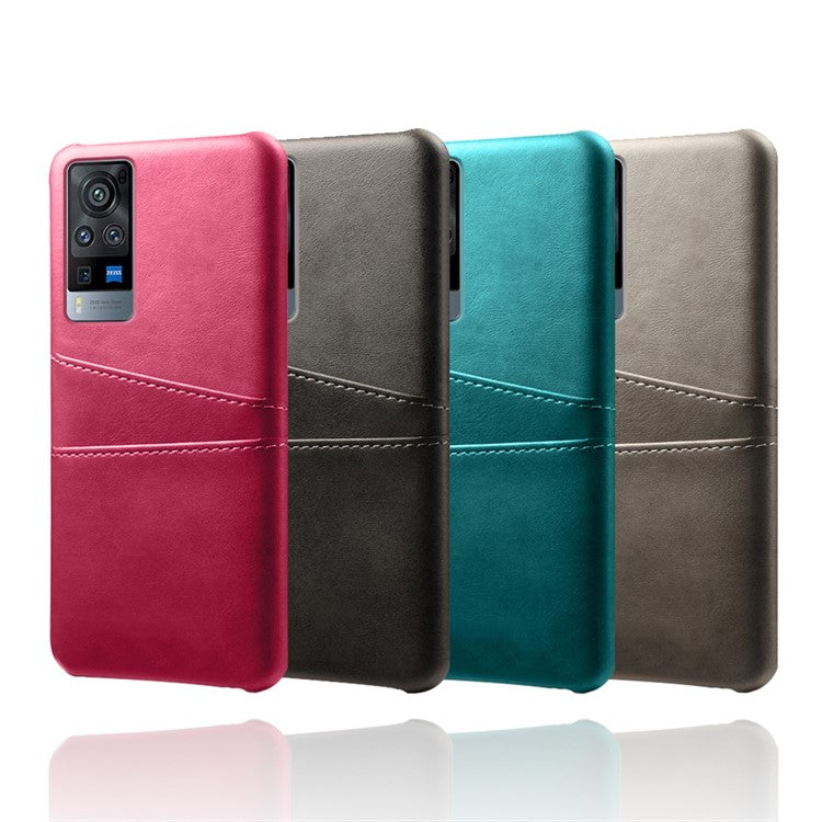 KSQ PC + PU Leather Coated Case with Dual-Card Slots for vivo X60 Pro (China) - Rose